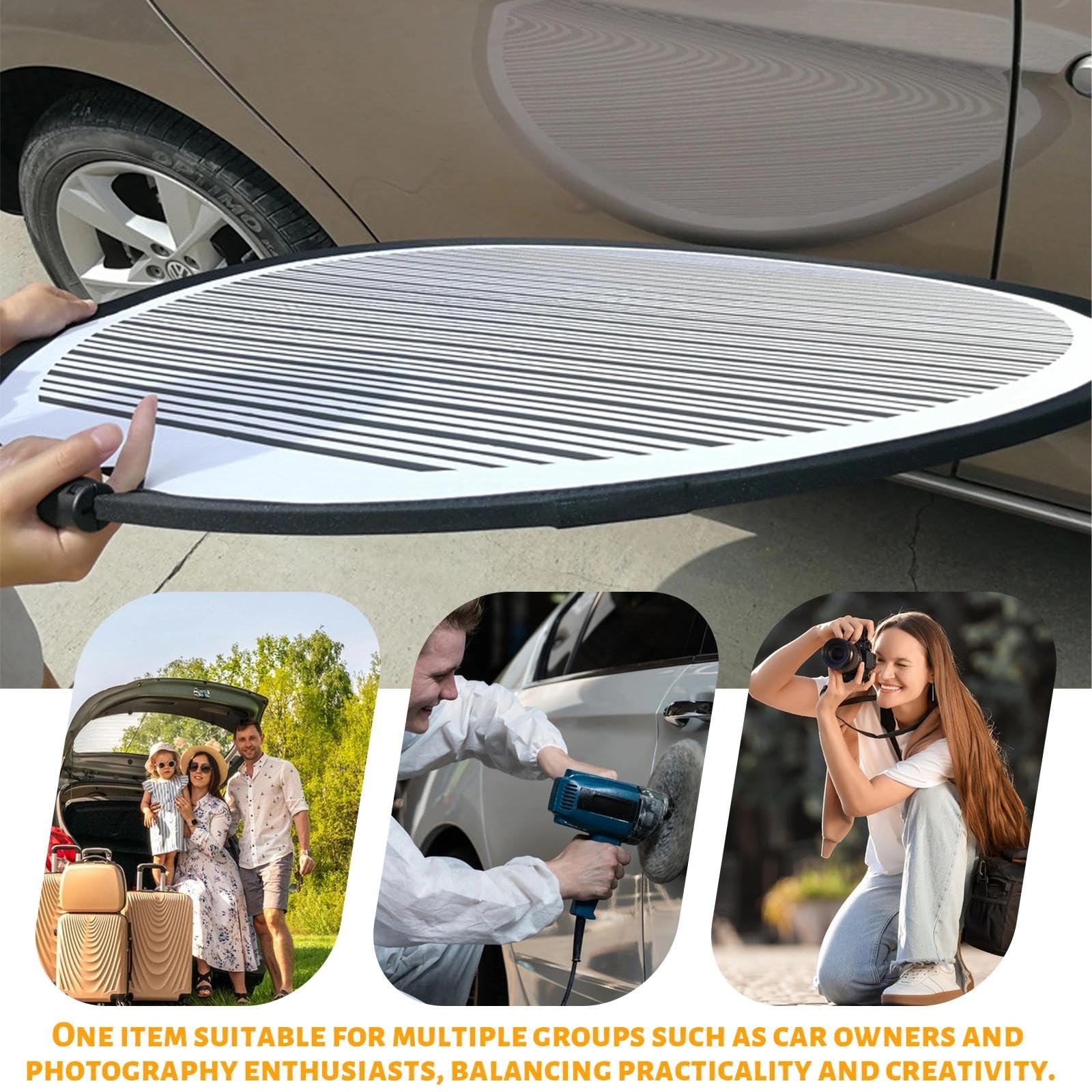 Lavagna Riflettente a Ammaccature Auto 70 cm Pieghevole Pannello delle Ammaccatura con Borsa per Riparare i Graffi delle Portiere del Corpo