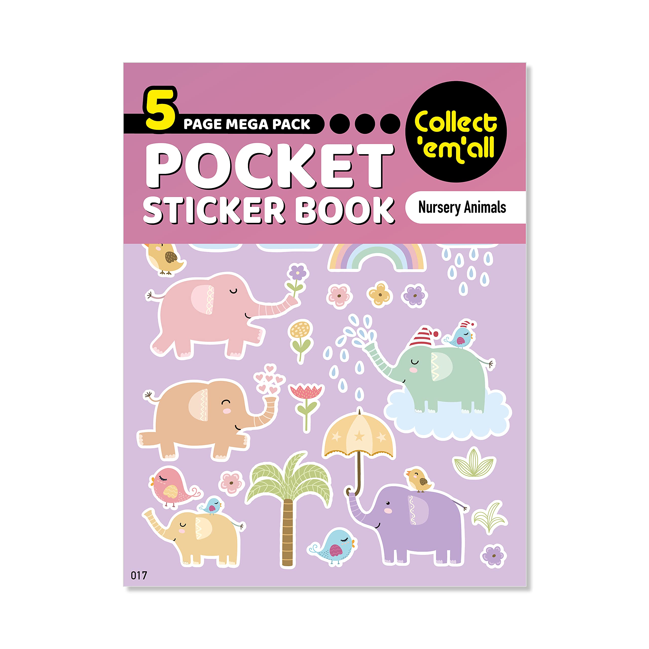 Lds Landlord Direct Supplies Multi-Color Pocket Sticker Book (5 Pages) - 64 Mega Packs To Collect Coloured Stickers For Kids - Nursery Animals