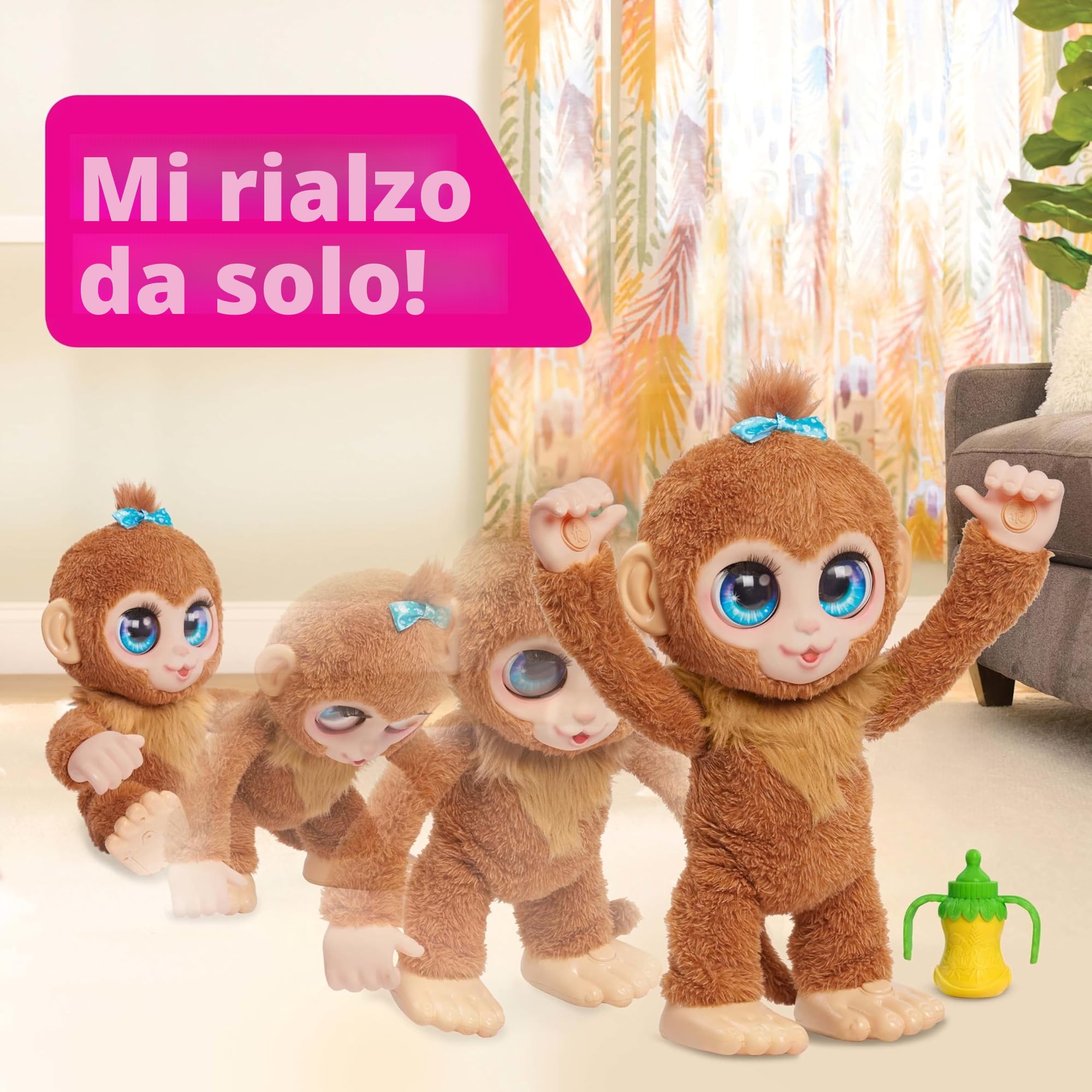 Just Play Peluche interattivo FurReal Peanut the Playful Monkey, scimmia peluche con suoni da 38 cm, giocattoli per bambini dai 4 anni