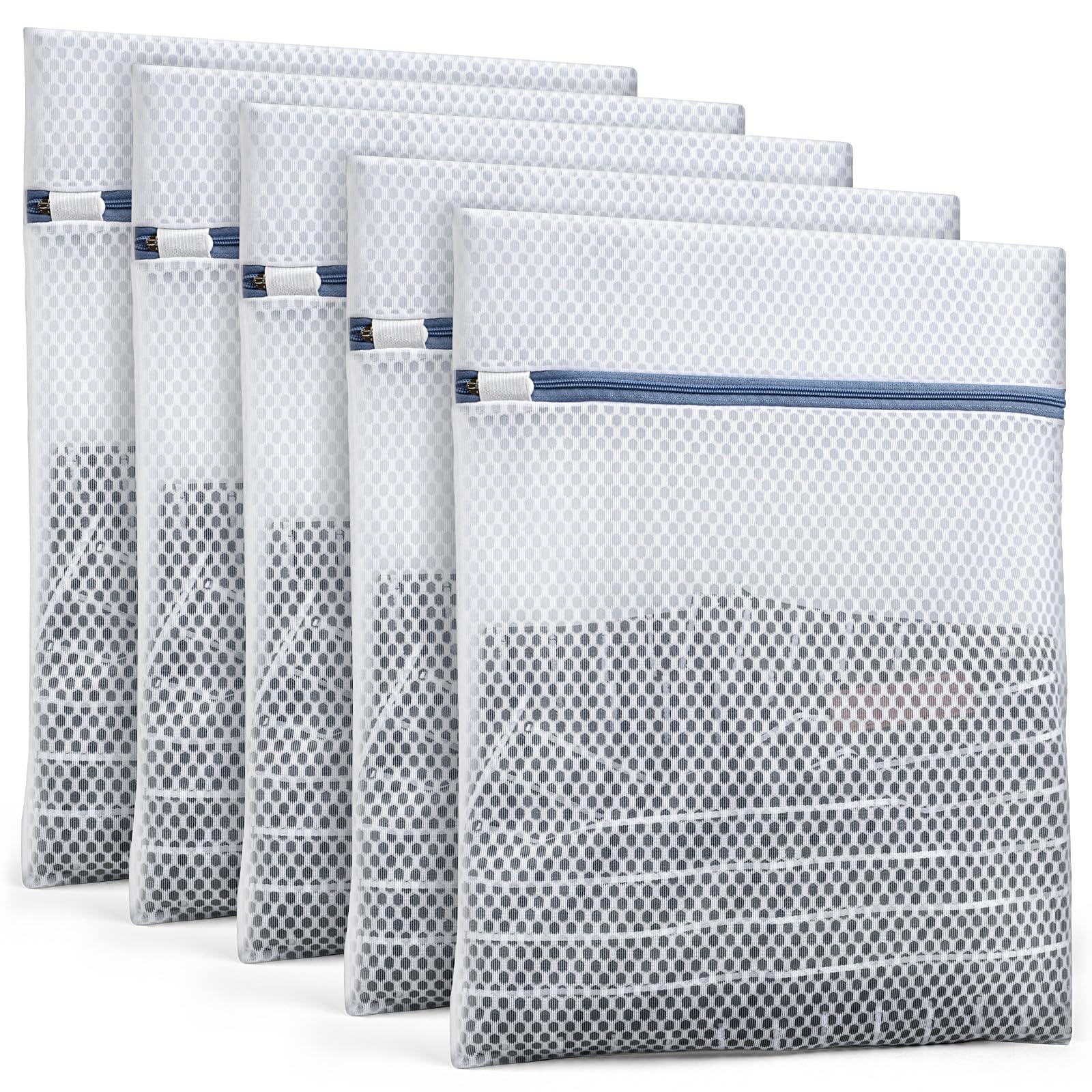 Durable Mesh Laundry Bags 5-Pack 12x16 Inch Delicates Protector for Lingerie Baby Clothes