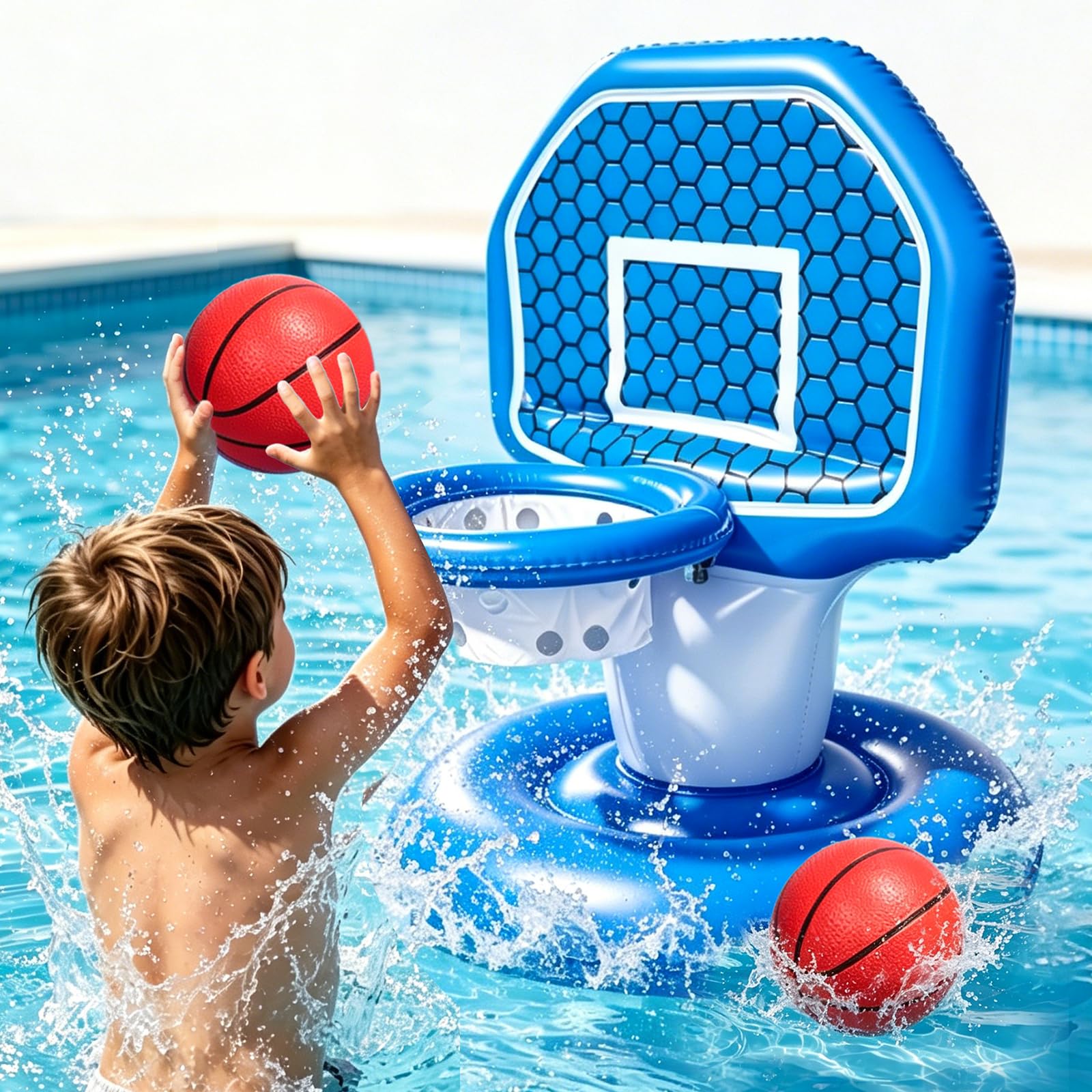 Photo 1 of Biulotter Inflatable Pool Basketball Hoop with 2 Balls