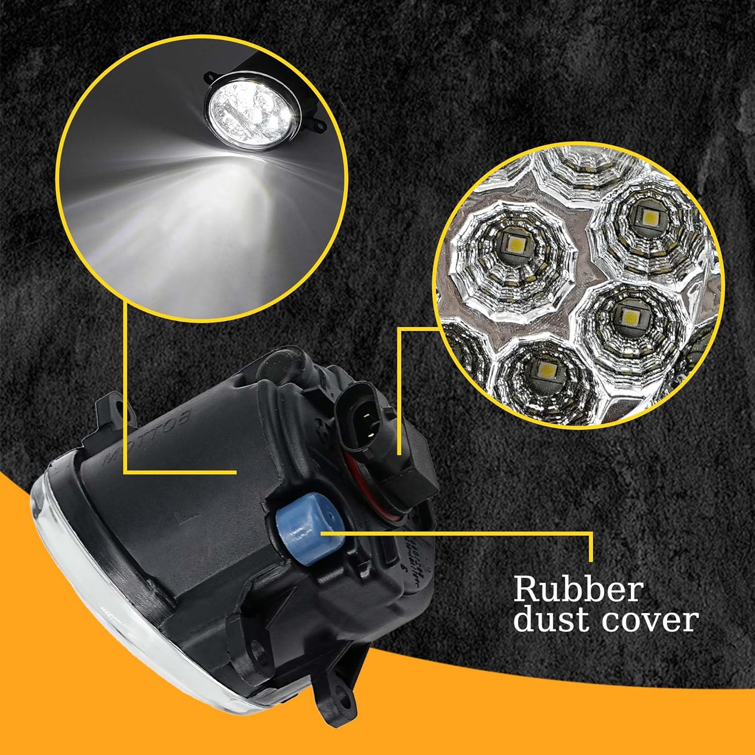 Left&Right LED fog lamp Assembly Compatible with Toyota Venza Avalon Camry Corolla Highlander Matrix Prius RAV4 Solara Yaris, Lexus GS350 HS250h LX570 RX350 RX450h 2006-2013 with H11 12V 55W LED Bulbs