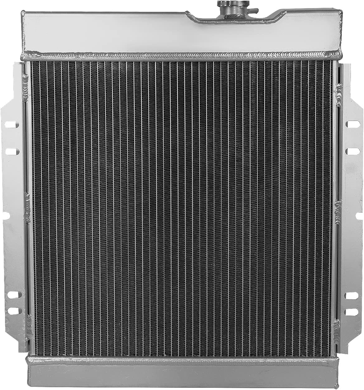 DNA Motoring RA-FM64-3 3-Row Full Aluminum Radiator Compatible with 64-66 Mustang, 17'' x 16.5'' x 2.5'', 1.5" Inlet / 1.75" Outlet