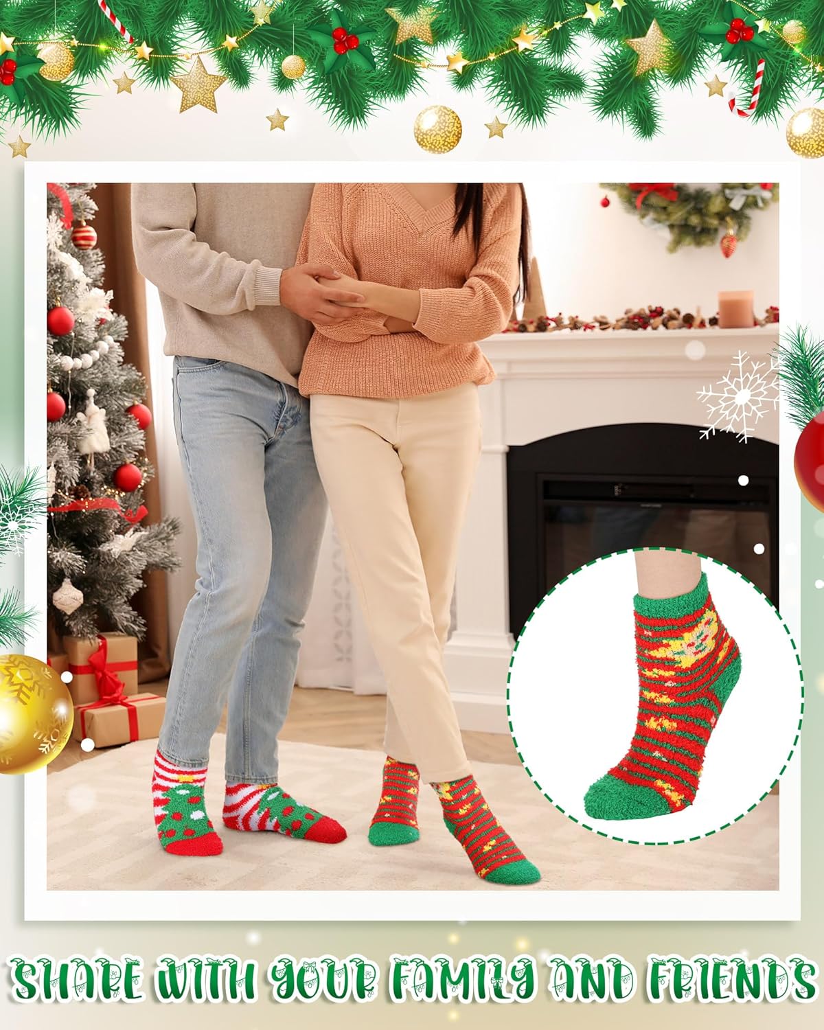 Foaincore 100 Pairs Christmas Fuzzy Socks Bulk Women Warm Winter Slipper Socks Soft Fluffy Colorful Warm Christmas for Xmas Holiday Gifts Indoor Homeless
