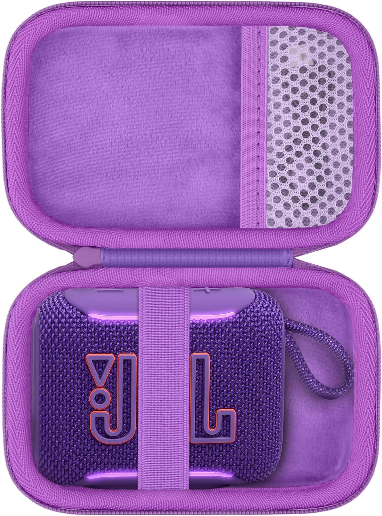 for JBL Go 5 Go 4 Go 3 Ultra Portable Waterproof Bluetooth Speaker Hard Case, Protective Carrying Case, Travel Storage Bag (Purple)