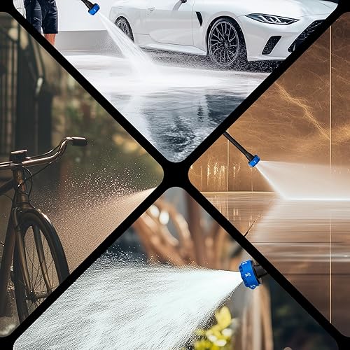 Miniatura 8 de Lavadora a presión inalámbrica, lavadora a presión portátil de 1200 PSI con 2 baterías recargables de 20000 mAH, 6 modos ajustables de herramientas