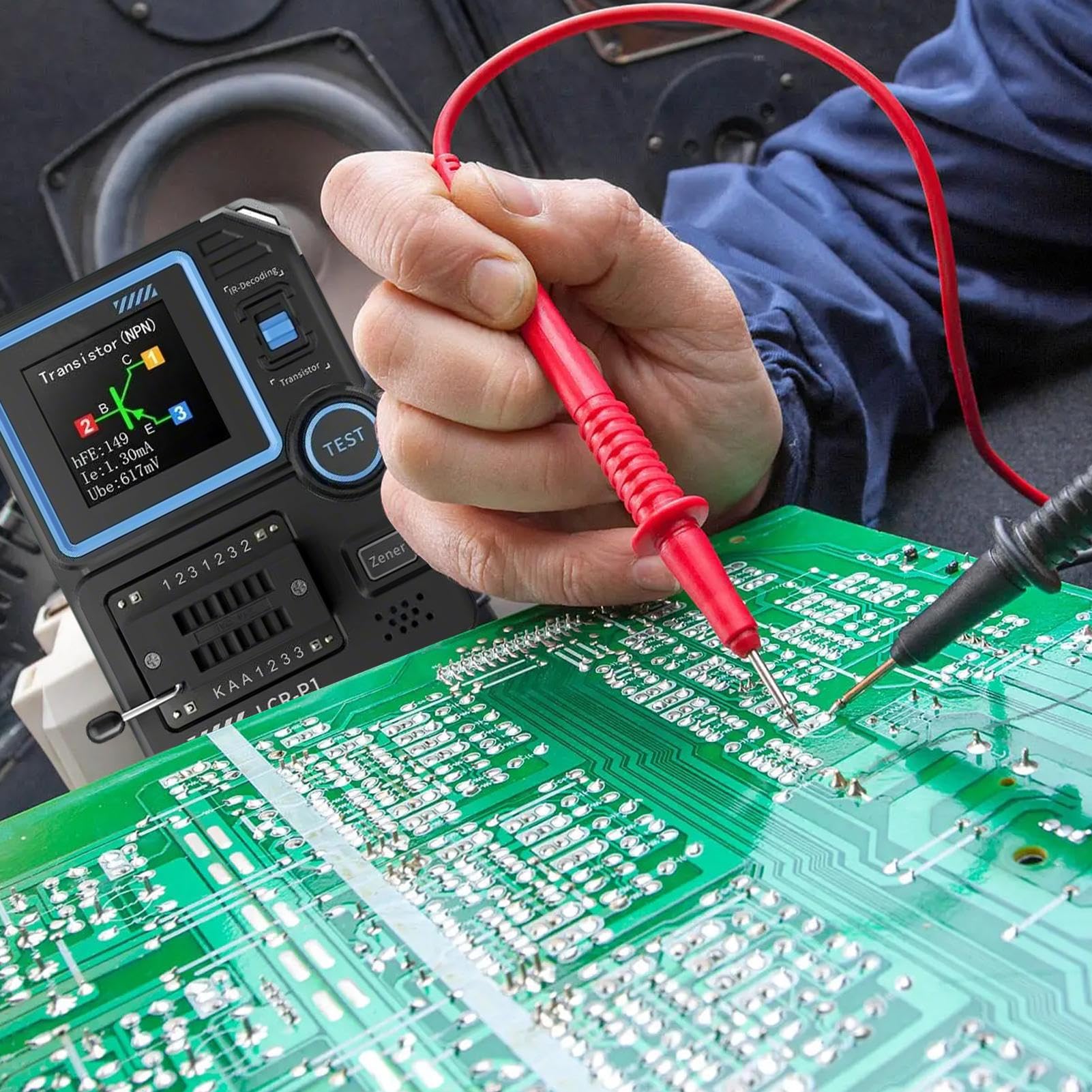 Osciloscopios Laboratorio,Medidor de Capacitancia Multifunción - Comprobador Automático para Diodo Resistor Inductor y Transistores MOS NPN