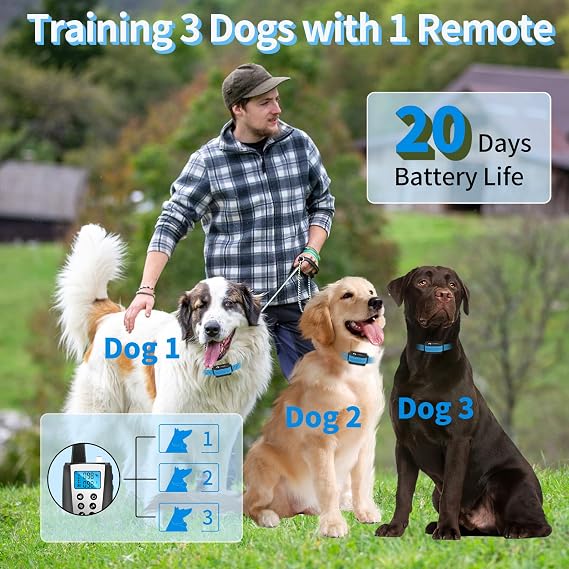 Dog Training Collar Receiver Replacement, Remote Control and Auto Bark Mode, Compatible with PD 526-TIO Model