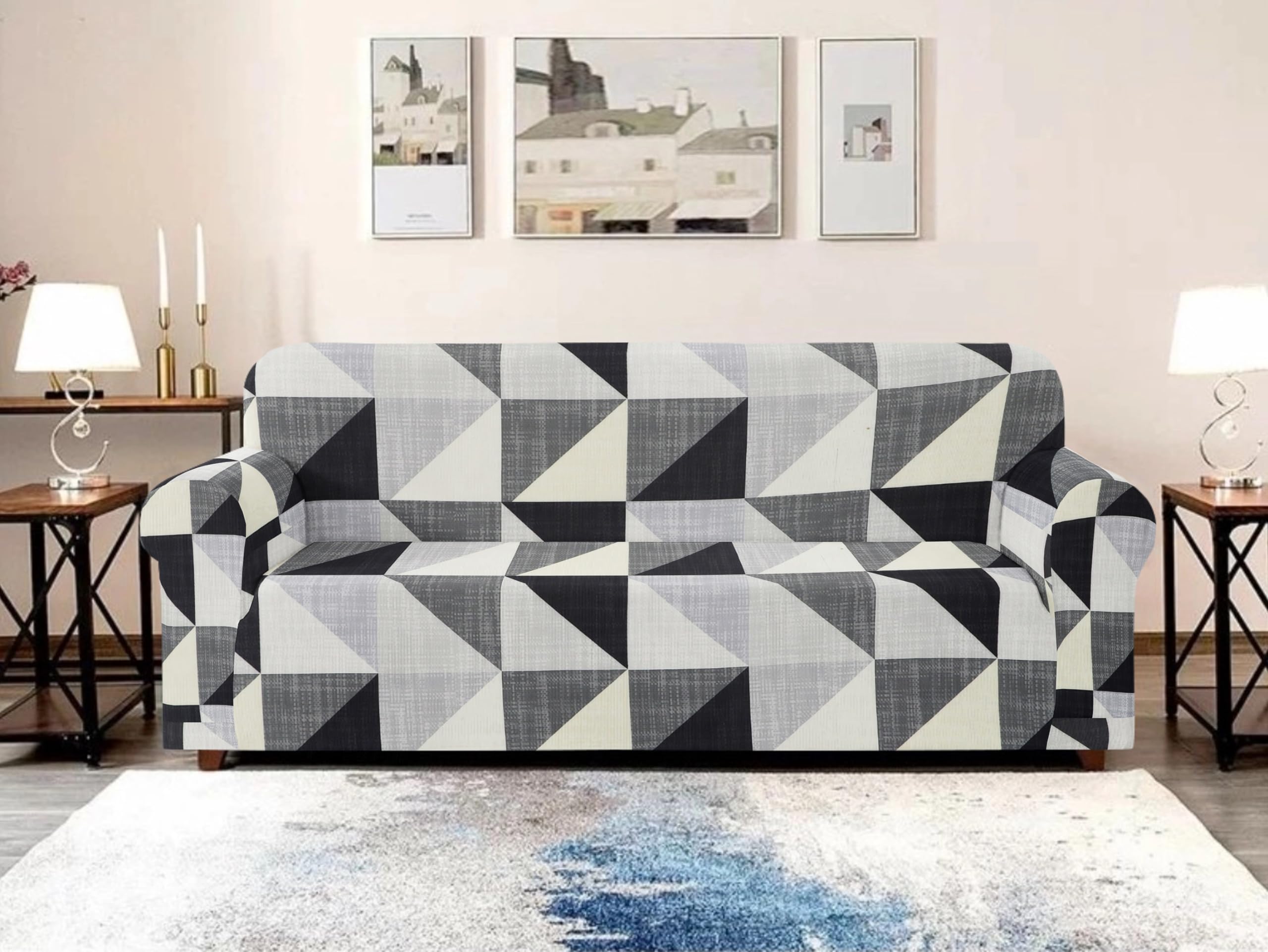 Warmland Five Seater Polyester Sofa Cover Elasticity for Couch Flexible Stretch Solid Sofa Slipcover (Light Grey, 305-360 cm) (B0CVV4KHZY) Amazon Price History, Amazon Price Tracker
