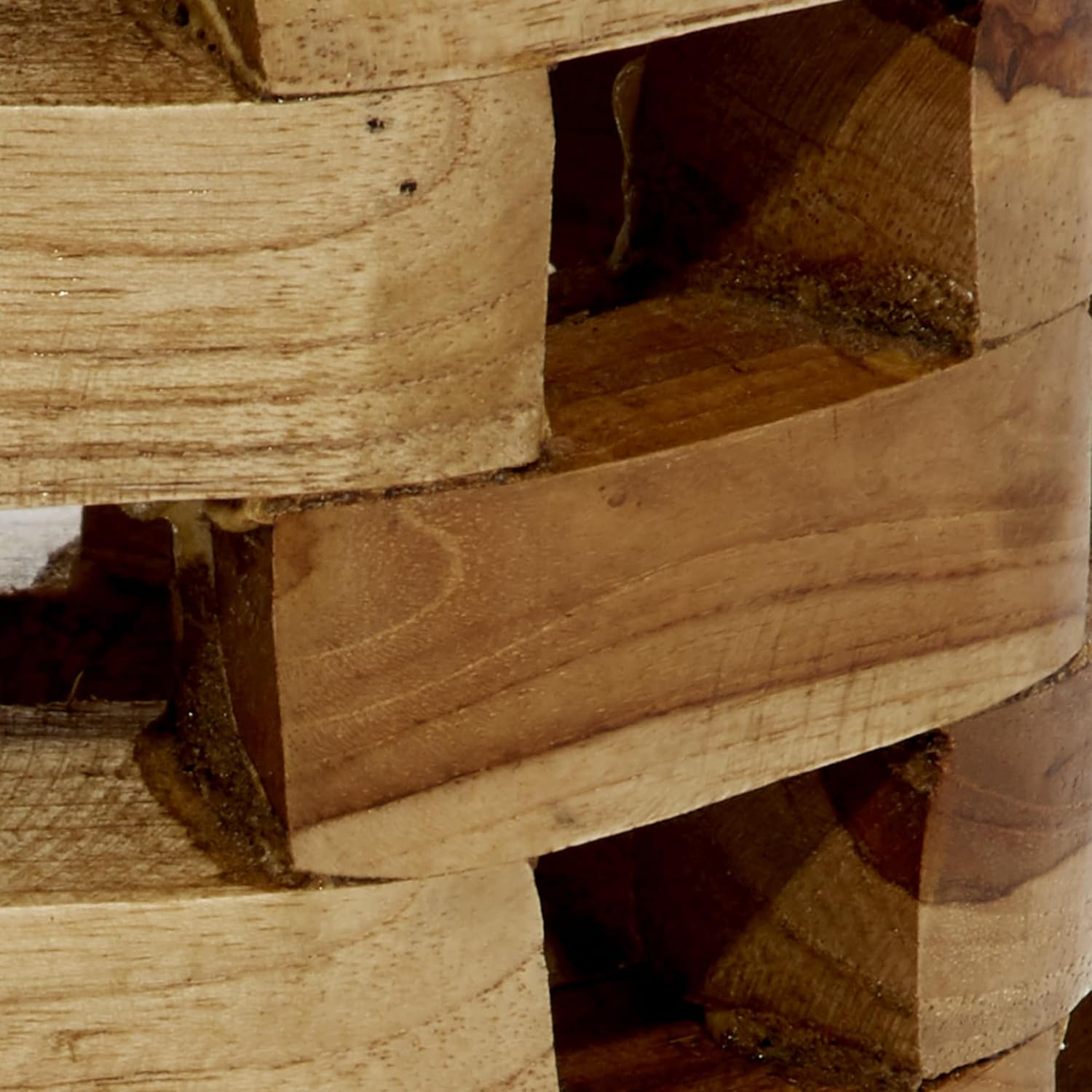 Deco 79 Teak Wood Handmade Decorative Vase Centerpiece Vases with Cut Out Patterns, Set of 2 Vases for Home Decoration 16", 12" H, Brown