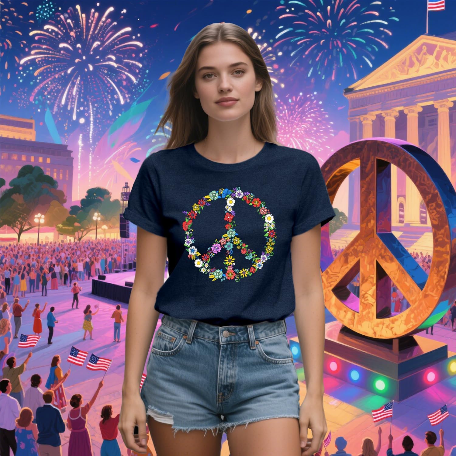Equality Shirt for Women Human Rights T-Shirts Peace Sign Tee Tops - Image 3