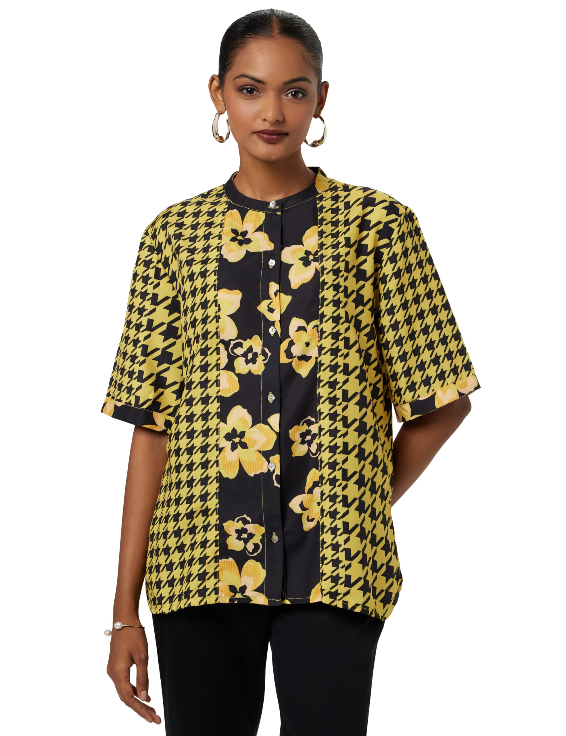river by Narendra Kumar Premium Designer Women's Geometric Floral Print Top-picture-19