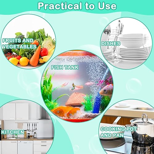 Miniatura 5 de Nuogo 100 piezas de plástico redondo para platos de cocina, almohadilla de nailon de varios colores, reutilizable, para lavar platos, malla de