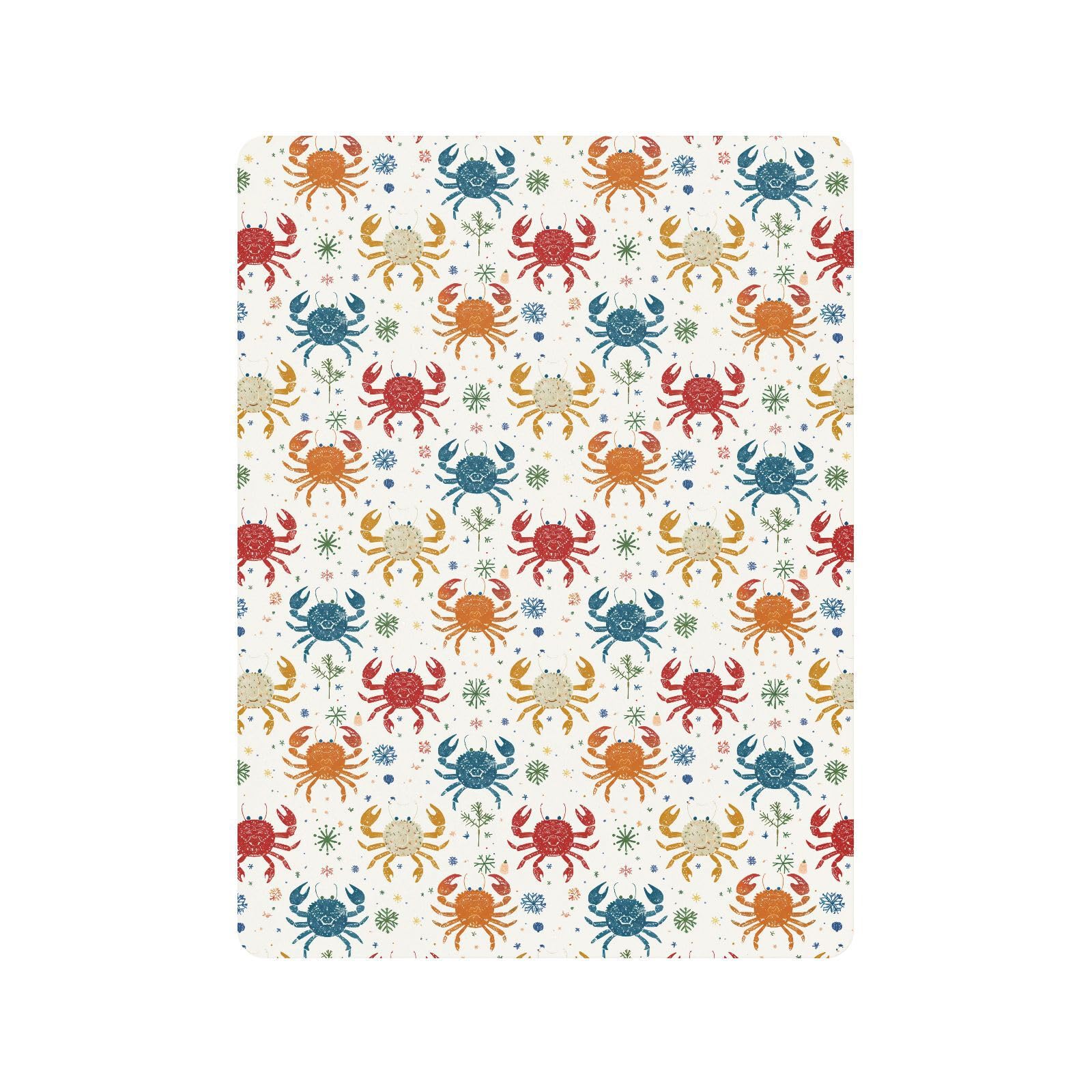 Rainbow Playful Crab - Lenzuola colorate per culla, in cotone, morbide, comode, per culla, confezione da 1