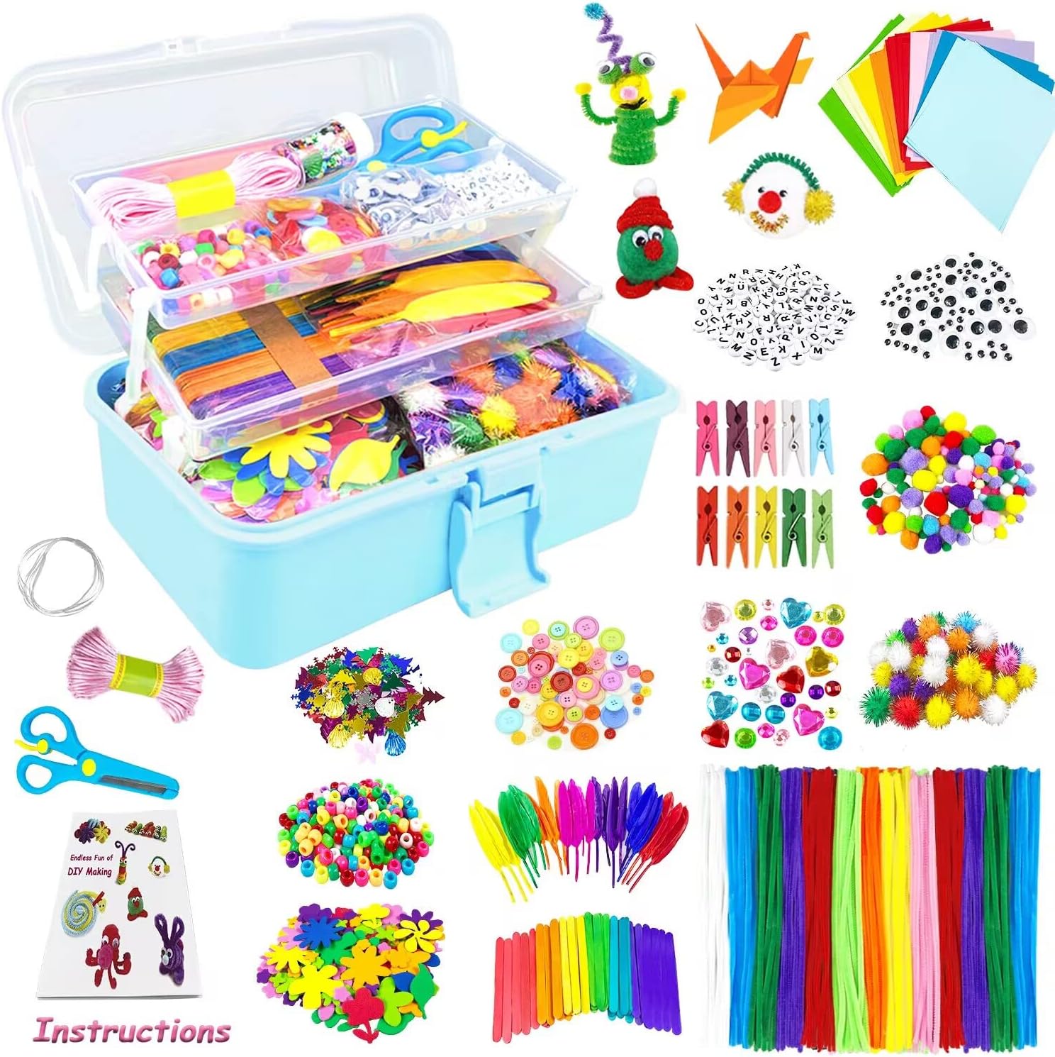 Arts and Crafts Supplies for Kids 3000Pcs DIY Craft Kits Art Supplies