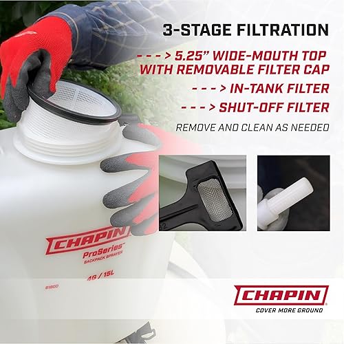 Miniatura 5 de Chapin 61800 mochila pulverizadora ProSeries para fertilizantes, herbicidas, y pesticidas, 4 galones