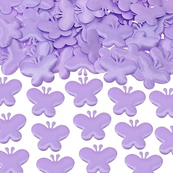 ONLYKXY 200pcs Sponge Petals Confetti Butterfly Flower Glitter Table Decor for Wedding Birthday Mothers Valentines Thanks Giving Day Theme Party Scatter Ponge Petal Bless Confetti Purple