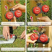 Vista 3 de Eden 25124 Temporizador de riego mecánico de 2 zonas, rojo, gris
