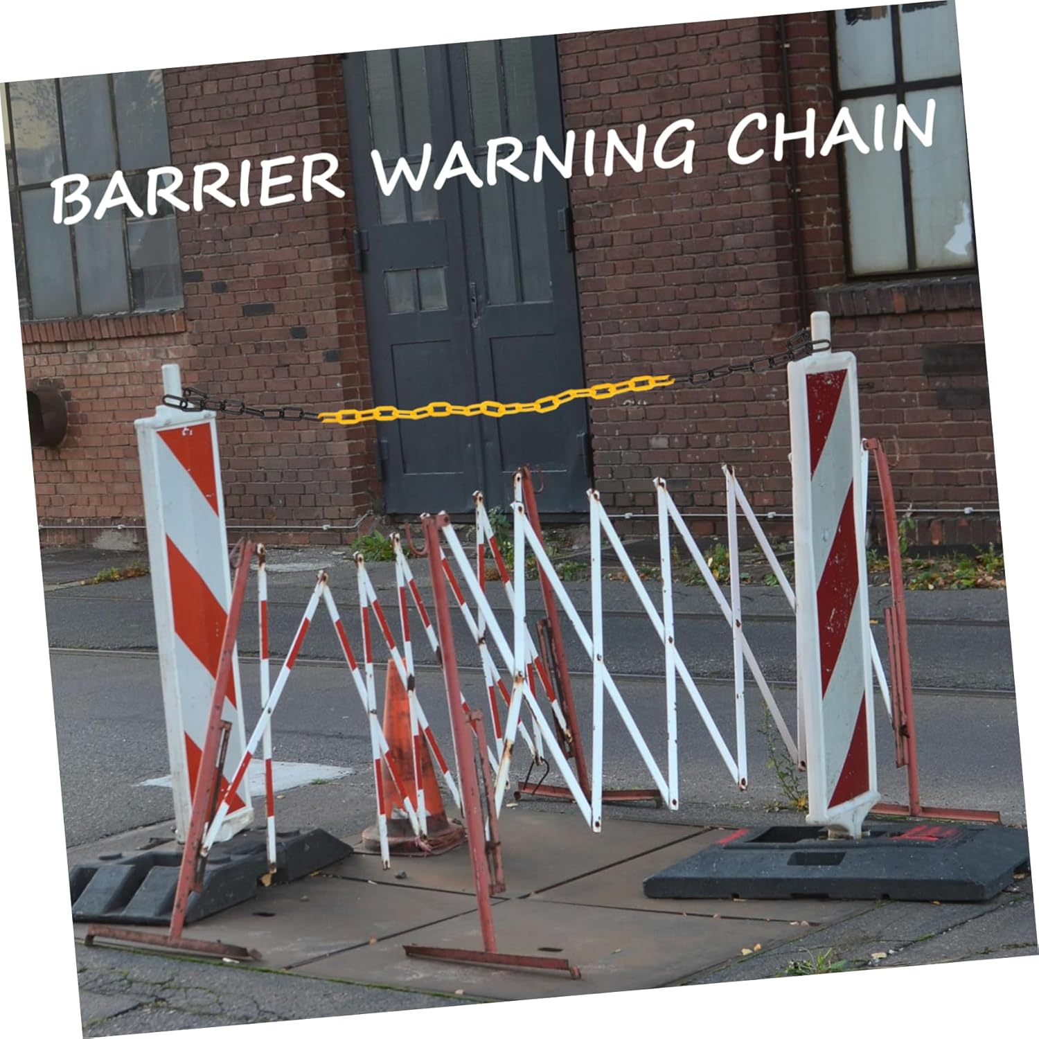 CHILDWEET 25m Caution Chain Link Door Chain Link Safety Hook Barrier Driveway Deterrents