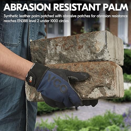 Miniatura 3 de Vgo Guantes de trabajo para hombre, guantes mecánicos, resistentes, guantes de vibración (SL8777SL7721)