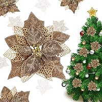 Vista 7 de Paquete de 12 adornos para árbol de Navidad con purpurina para árbol de Navidad, decoración de Navidad