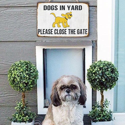 Miniatura 6 de Letrero divertido con texto en inglés "Beware Of Dog" (Beware Of Dog) - Letrero de advertencia para cerca, letrero de hojalata para perro, con texto