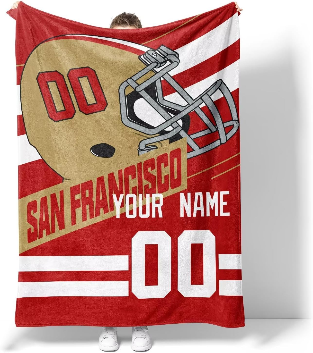 ANTKING San Francisco Blanket for Men Women Boy Custom Name and Number Throw Blanket Gifts