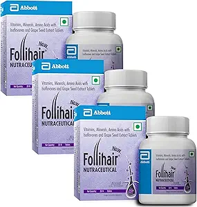 Follihair Abbott New Biotin With Vitamins (30 No) Pack of 3 (3)