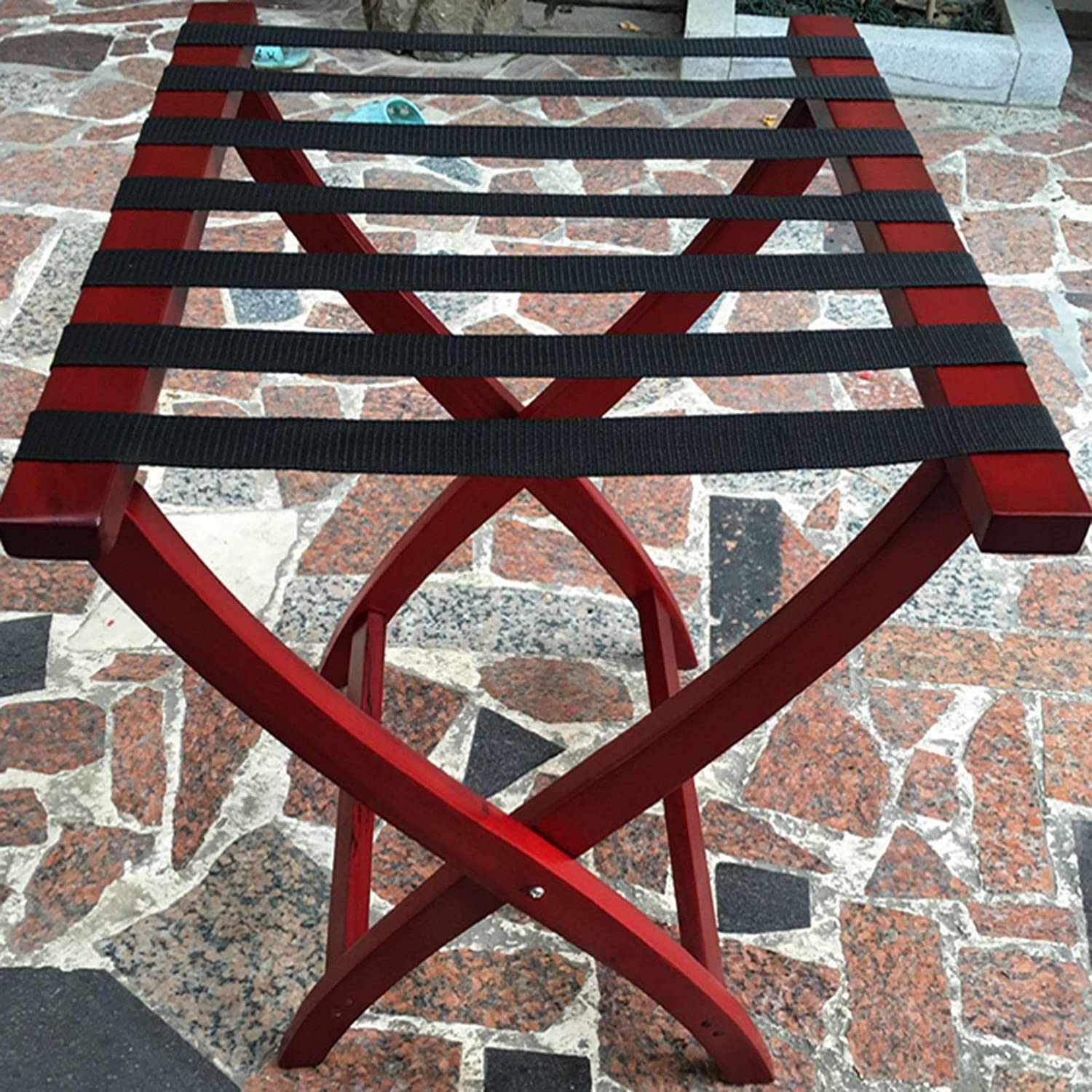 Genérico Portaequipajes para habitación de Invitados, portaequipajes Plegable para Maletas, portaequipajes Plegable de Madera Maciza, portaequipajes para habitación de Hotel, Perchero para
