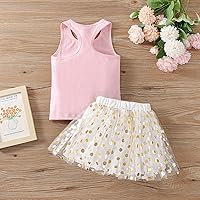 Vista 6 de Vestido de princesa de cumpleaños para niñas pequeñas, chaleco sin mangas, falda tutú de malla con lunares