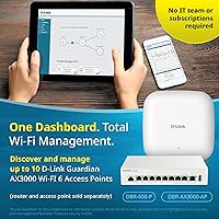 Vista 10 de D-Link Guardian 600 PoE Multi-Gig Business Router (DBR-600-P), conmutación por error Multi-WAN, firewall SPI, LAN PoE+ de 2.5GbE 8X, VPN
