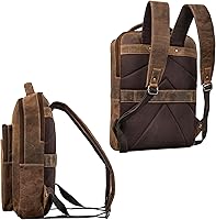 STILORD Noé Elegante Leren Werkrugzak voor 14 Inch Laptops