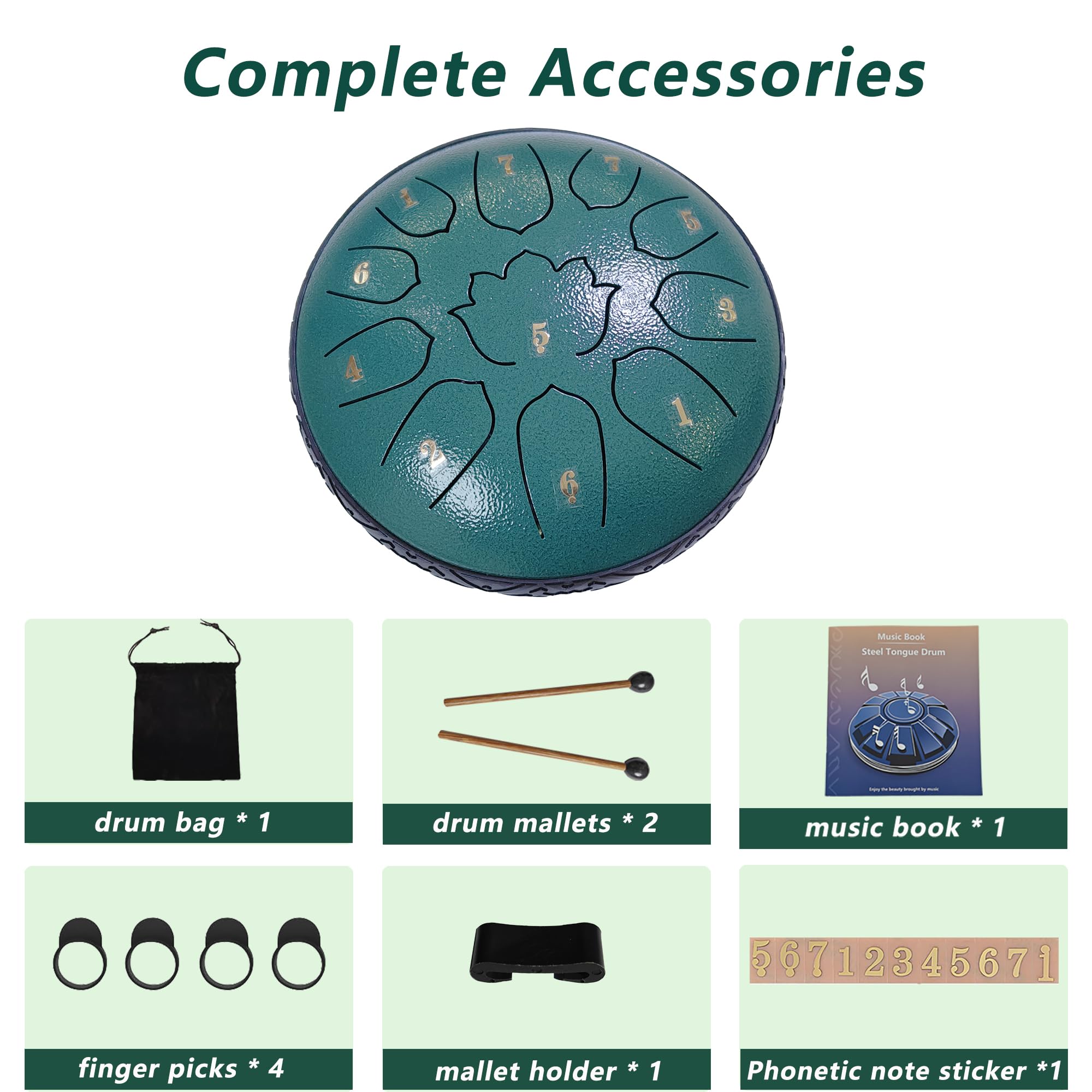 Tambor de lluvia para exteriorPanda, tambor de lluvia para exteriores, tambor de lengua de acero para jardín, disfruta de la música cuando llueve con tambor de lluvia para exteriores (6 pulgadas,