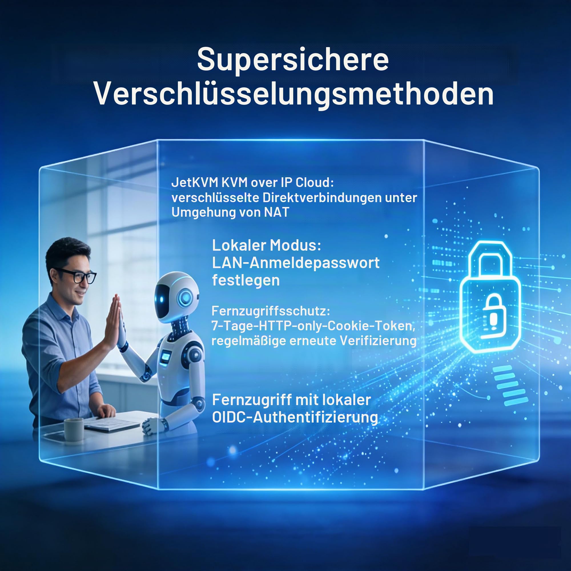JetKVM Remote Jet KVM über IP Ethernet, Netzwerk mit geringer Latenz (IPKVM), 1080p@60fps, Touchscreen-LCD, TF-Kartenleser, HDMI-USB-C-Erweiterungsanschluss für ATX-Gleichstromversorgung