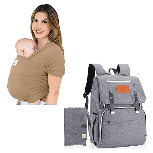KeaBabies Mochila portabebés y bolsa de pañales  Todo en 1 Original transpirable para bebé, ligera, manos libres  Bolsa de viaje impermeable