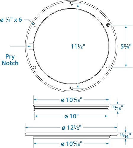 Miniatura 7 de Seachoice Placa de cubierta blanca Pry-Up, hermética