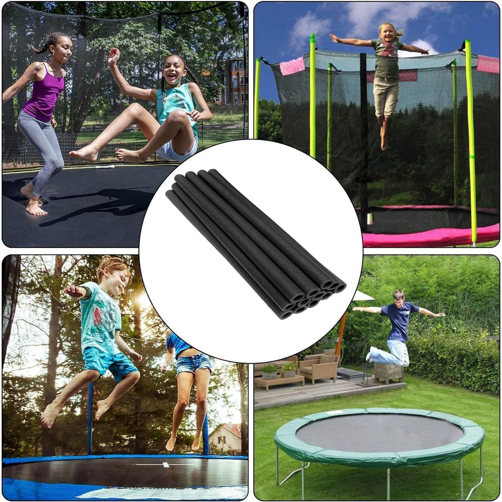Trampoline Pole Foam Sleeves,12Pcs Pole Covers Replacement 88cm Length Waterproof Round Tube Protective Trampoline Spring Cover Padding, Foam Tubing Protective Trampoline Net Pole - 5