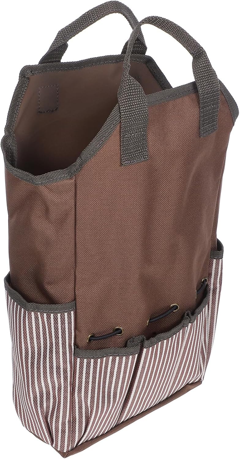 Homoyoyo Waterproof Oxford Garden Tool Storage Bag Large Capacity Portable Gardening Tool Pouch with Handle Foldable Organizer for Garden and Beach Use