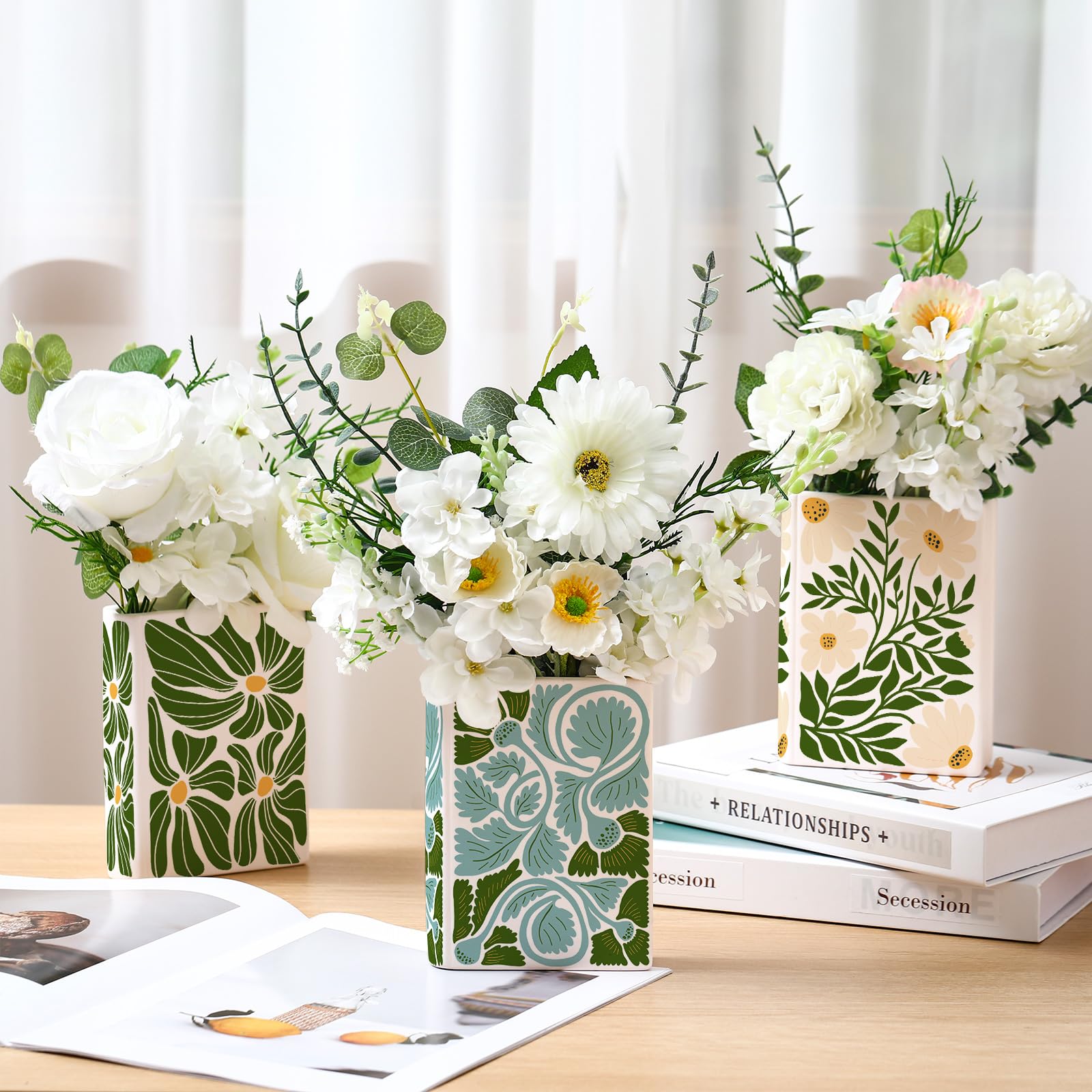 Honeydak 3 x 15 cm große Vase in Buchform, bereit zum Bemalen Ihrer eigenen Keramik