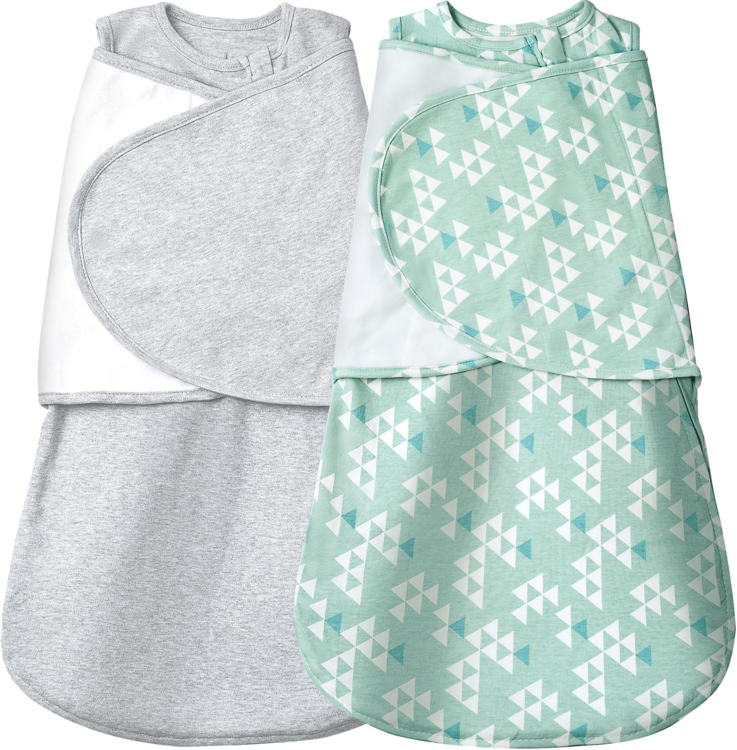 Baby Swaddle,Sleep Sack 6-12 Months,Adjustable WearableTransition Blanket,Miracle Swaddles for Babies Large,100% Cotton-2-Piece