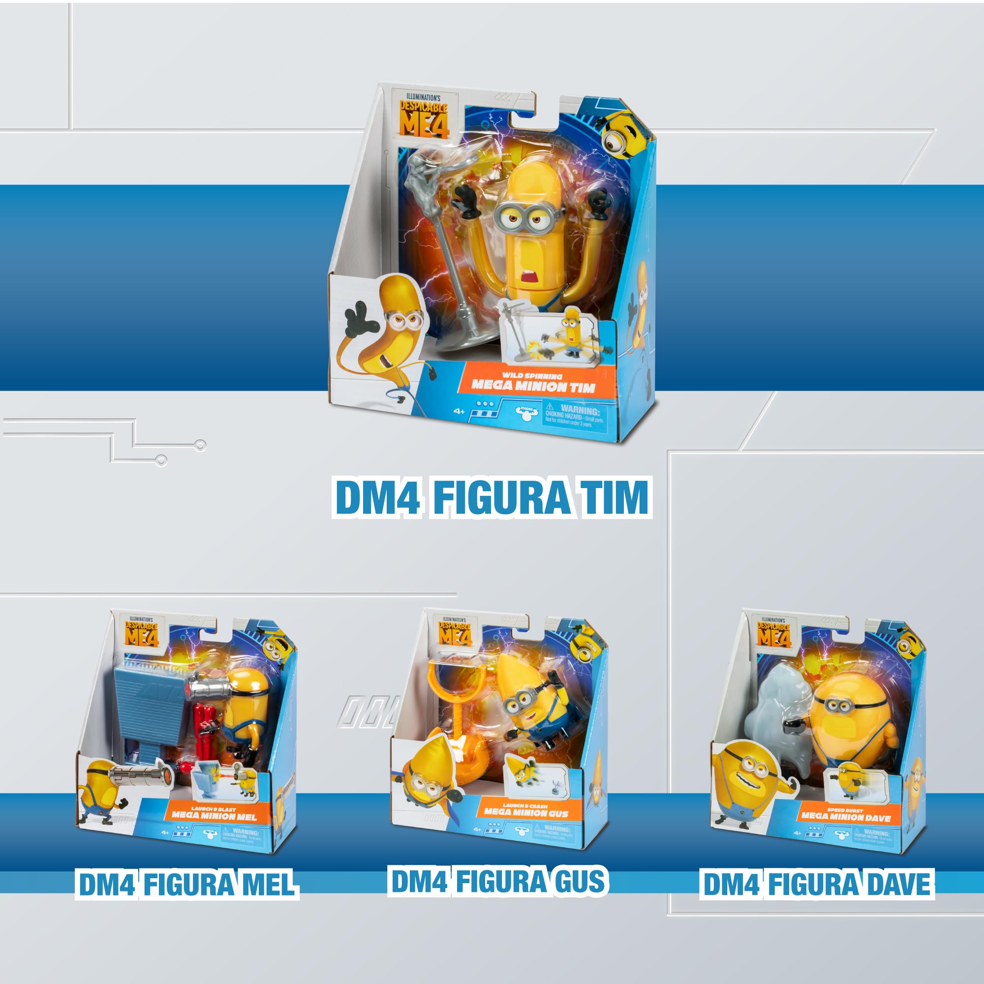 DM4 Despicable Me 4, figurka Minion Tim, figurka akcji, w tym unikalny dodatek mojego ulubionego złoczyńcy, rozmiar 10 cm, wiek 3 lat, gwiazda (MN403200)