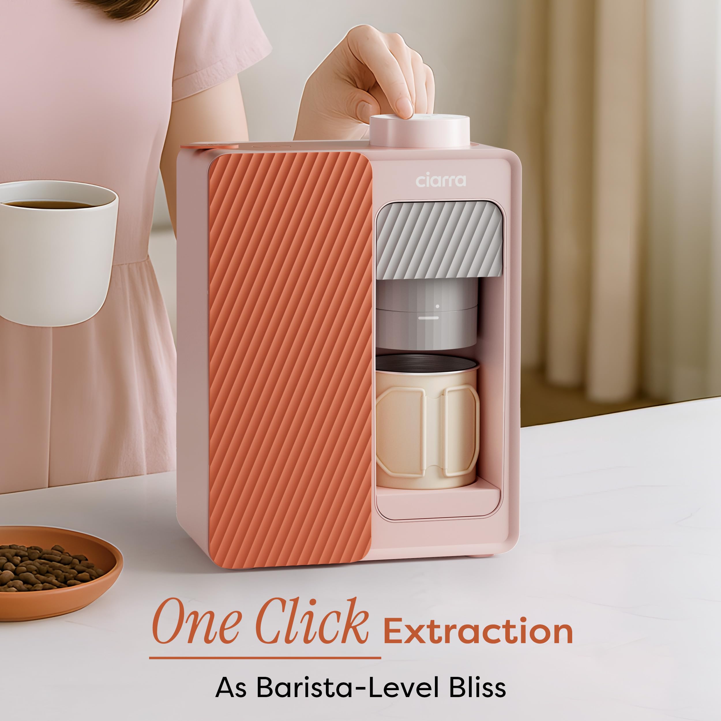 CIARRA BloomBox Tragbare Espressomaschine mit Akku, 15 Bar Druck & Temperaturregelung – Selbstaufheizend, 180ml Wassertank, One-Touch Bedienung, Netz- und Batteriebetrieb Espresso Maker