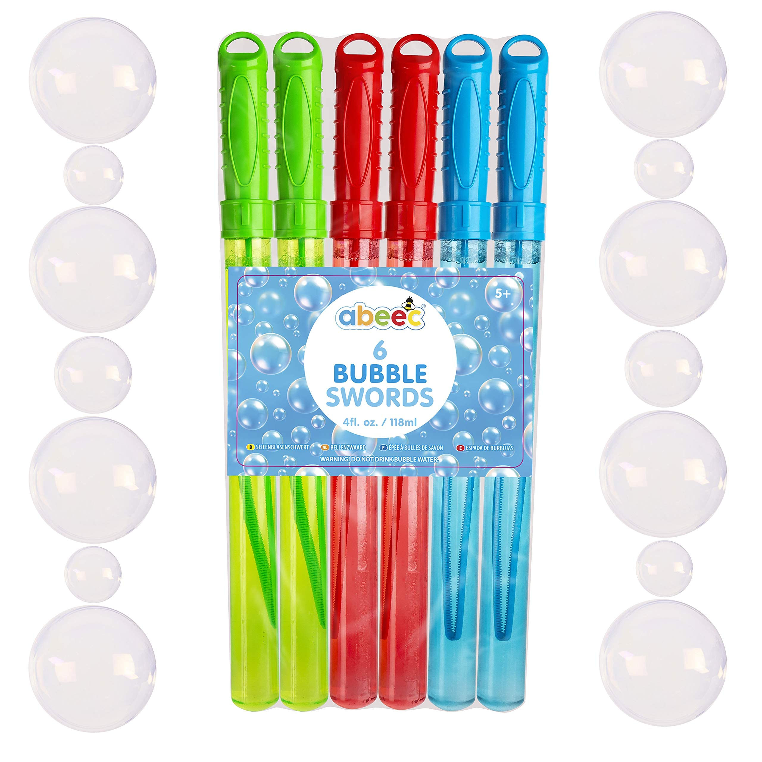 Buy abeec Giant Bubble Swords Pack of 6 118ml Assorted Giant Bubble
