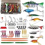 SMMYMGF Fishing Lures Tackle Box Kit,Saltwater Freshwater Fishing Gear and Equipment,Including Bionic Swimbait,Top Water baits,Soft Plastic Baits, Accessories etc for Bass,Trout, Salmon.