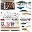 SMMYMGF Fishing Lures Tackle Box Kit,Saltwater Freshwater Fishing Gear and Equipment,Including Bionic Swimbait,Top Water baits,Soft Plastic Baits, Accessories etc for Bass,Trout, Salmon.