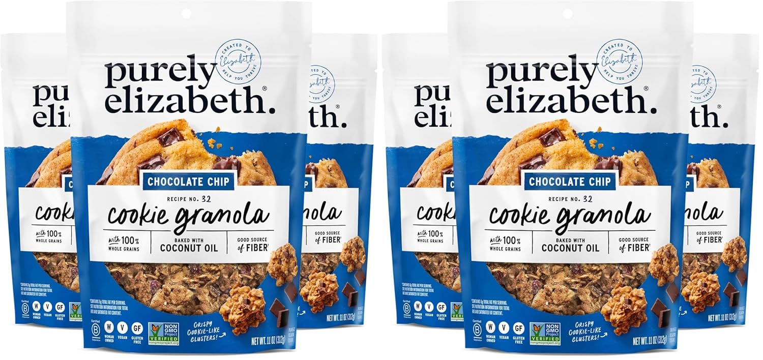 Purely Elizabeth Cookie Granola Chocolate Chip 11 OZ, (Pack of 6)