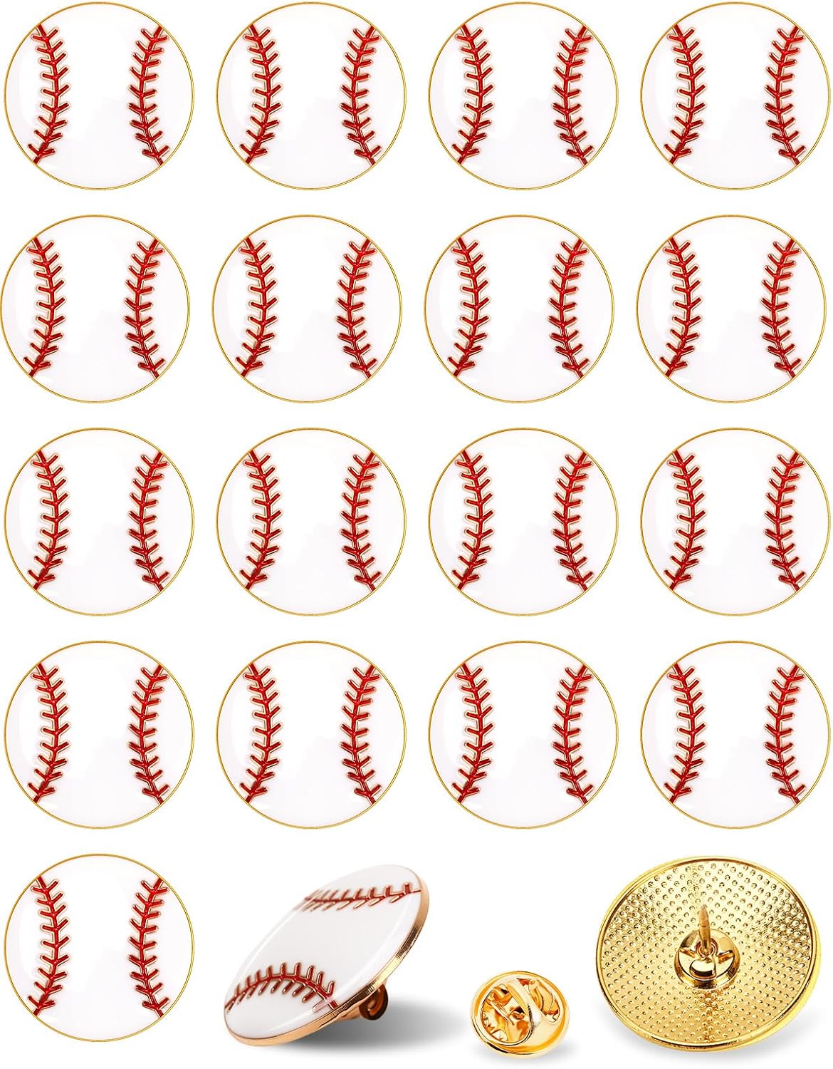 JUNEBRUSHS 28pcs Baseball Enamel Pins Sports Lapel Pins for Baseball Lovers Party Birthday Themed Party Decorations Supplies Favors Backpack Hat Decor Accessories