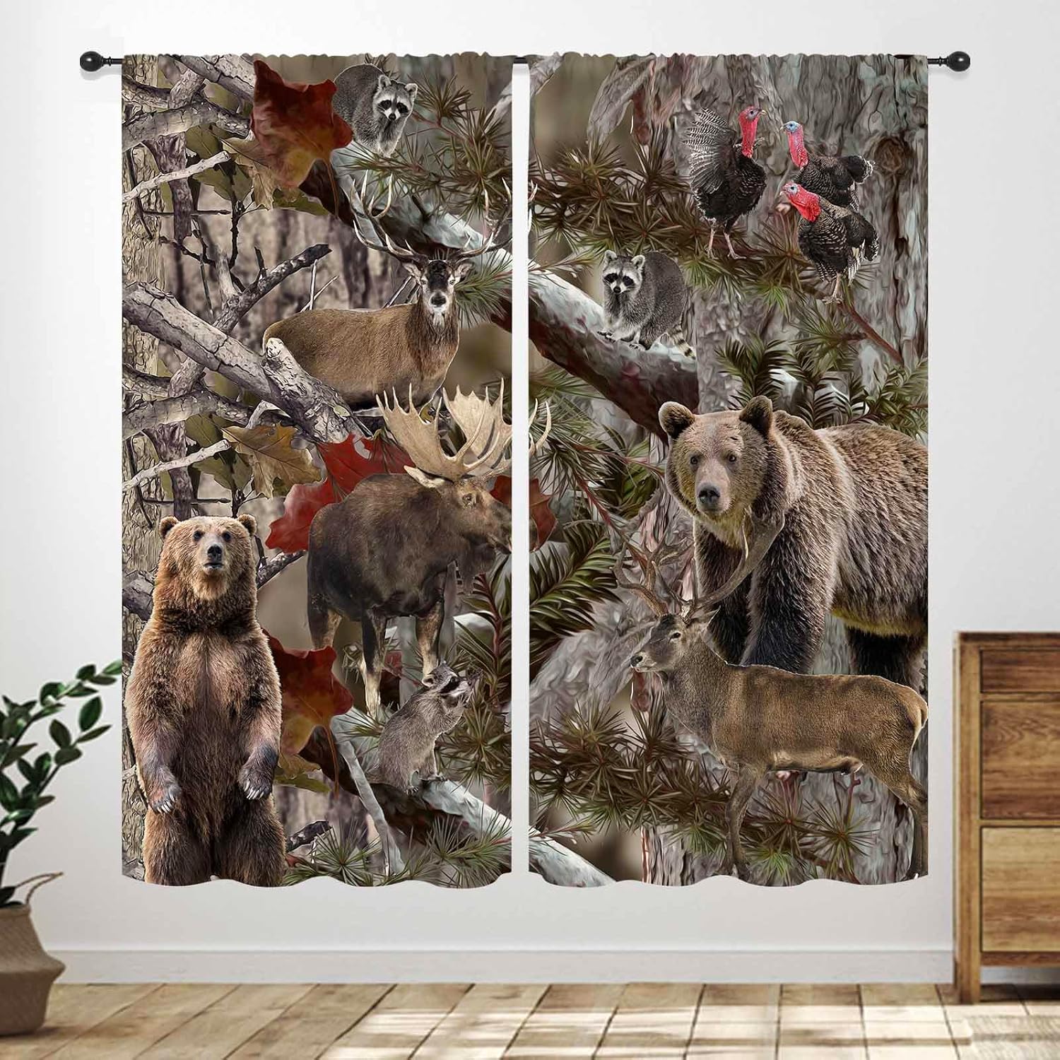 4th of July Curtains,Independence Day Patriotic Star American Flag Red Blue Flowers Country Treatments Drapes for Bedroom Living Room Bathroom Window Drapery 26" W x 84" L,2 Panel Set