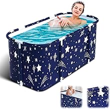 Bath Tub for Adult for Bathroom, Foldable Tub for Home Use with Drainage Hole, Thickened Insulated Ice Bath Tub, Inflatable BathTub for Adults, Ice BathTub for Adults (Star)
