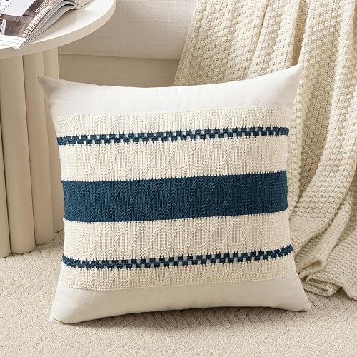 Fancy Homi Set of 1 Boho Teal Decorative Throw Pillow